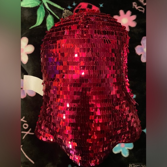 CHRISTIAN SIRIANO NWT Halloween Hot Pink Sequin Plush Weighted Ghost 👻💖🪩 - Picture 6 of 10